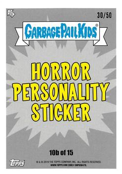 2019 Topps Garbage Pail Kids: Revenge of Oh, the Horror-ible! - Blood Splatter Gold #10b Creepy Craven Back