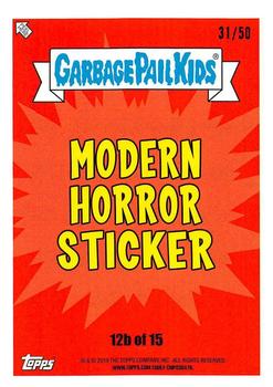 2019 Topps Garbage Pail Kids: Revenge of Oh, the Horror-ible! - Blood Splatter Gold #12b Bad Habit Hannah Back