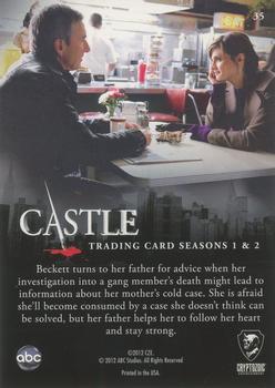 2013 Cryptozoic Castle Seasons 1 & 2 #35 Fatherly Advice Back