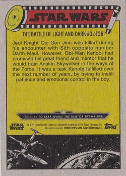 2019 Topps Star Wars Journey to Star Wars The Rise of Skywalker - Green #57 Qui-Gon Jinn's Fate Back