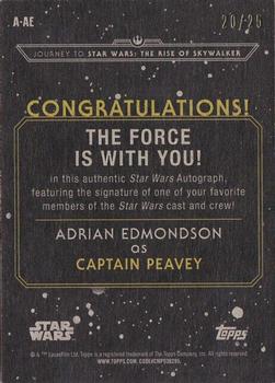 2019 Topps Star Wars Journey to Star Wars The Rise of Skywalker - Autographs Gold #NNO Adrian Edmondson Back