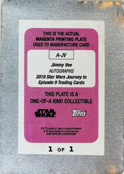 2019 Topps Star Wars Journey to Star Wars The Rise of Skywalker - Autographs Printing Plates Magenta #NNO Jimmy Vee Back