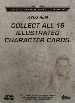 2019 Topps Star Wars Journey to Star Wars The Rise of Skywalker - Illustrated Character #IC-1 Kylo Ren Back