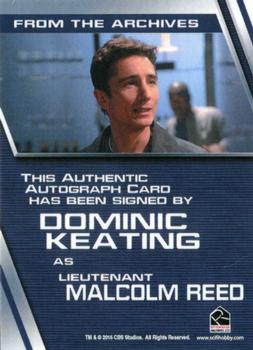 2019 Rittenhouse Star Trek Enterprise Archives Series 2 Heroes & Villains - Autographed Relics #NNO Dominic Keating Back