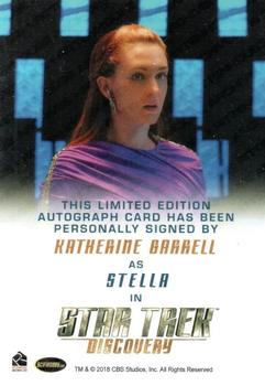 2019 Rittenhouse Star Trek Discovery Season One - Autographs (Full Bleed Design) #NNO Katherine Barrell Back