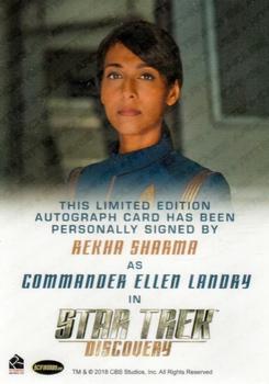 2019 Rittenhouse Star Trek Discovery Season One - Autographs (Full Bleed Design) #NNO Rekha Sharma Back