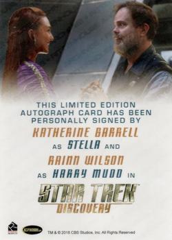 2019 Rittenhouse Star Trek: Discovery Season One - Autographs Dual #NNO Rainn Wilson / Katherine Barrell Back