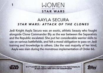 2020 Topps Women of Star Wars #1 Aayla Secura Back