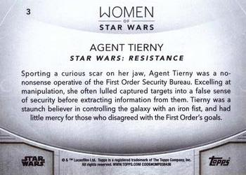 2020 Topps Women of Star Wars #3 Agent Tierny Back