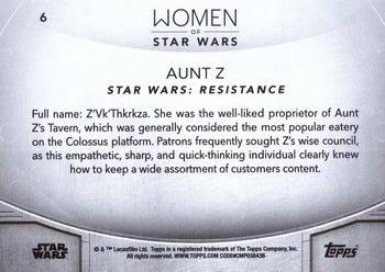 2020 Topps Women of Star Wars #6 Aunt Z Back
