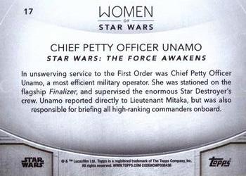 2020 Topps Women of Star Wars #17 Chief Petty Officer Unamo Back