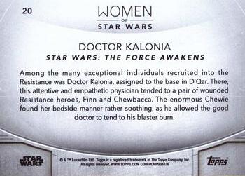 2020 Topps Women of Star Wars #20 Doctor Kalonia Back