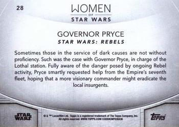 2020 Topps Women of Star Wars #28 Governor Pryce Back