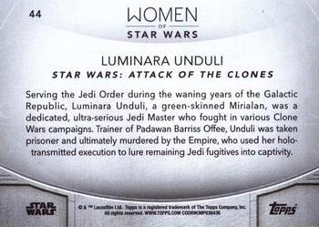 2020 Topps Women of Star Wars #44 Luminara Unduli Back