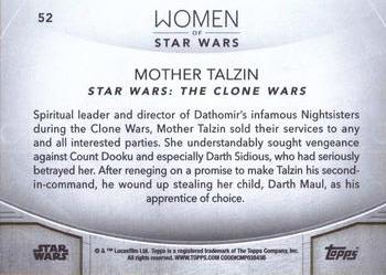 2020 Topps Women of Star Wars #52 Mother Talzin Back