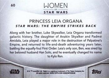 2020 Topps Women of Star Wars #60 Princess Leia Organa Back