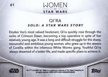 2020 Topps Women of Star Wars #61 Qi'Ra Back
