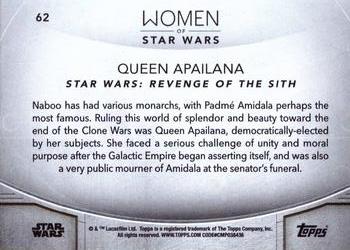 2020 Topps Women of Star Wars #62 Queen Apailana Back