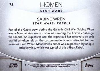 2020 Topps Women of Star Wars #72 Sabine Wren Back