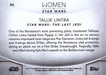 2020 Topps Women of Star Wars #86 Tallie Lintra Back