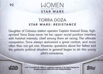 2020 Topps Women of Star Wars #92 Torra Doza Back