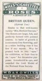 1926 Wills's Roses #2 British Queen Back