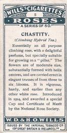 1926 Wills's Roses #5 Chastity Back