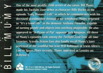 1999 Rittenhouse Twilight Zone Series 1 - Twilight Zone Stars #S-9 Bill Mumy Back