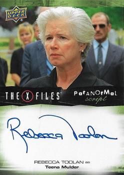 2019 Upper Deck The X-Files UFOs and Aliens Edition - Paranormal Script #A-RT Rebecca Toolan Front