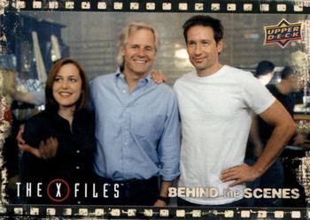 2019 Upper Deck The X-Files UFOs and Aliens Edition - Behind the Scenes #BTS-6 Chris Carter, Gillian Anderson and David Duchovny Front
