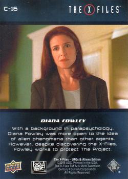 2019 Upper Deck The X-Files UFOs and Aliens Edition - Characters #C-16 Diana Fowley Back