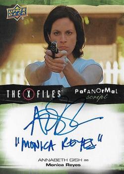2019 Upper Deck The X-Files UFOs and Aliens Edition - Paranormal Script - Inscribed #A-AG Annabeth Gish Front