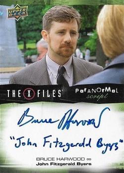 2019 Upper Deck The X-Files UFOs and Aliens Edition - Paranormal Script - Inscribed #A-BH Bruce Harwood Front