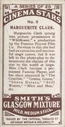 1920 F. & J. Smith's Cinema Stars #6 Marguerite Clark Back