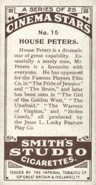 1920 F. & J. Smith's Cinema Stars #15 House Peters Back