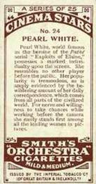 1920 F. & J. Smith's Cinema Stars #24 Pearl White Back