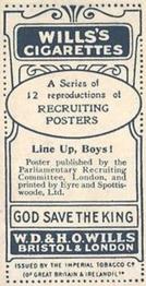 1915 Wills's Recruiting Posters #NNO Line Up, Boys! Back