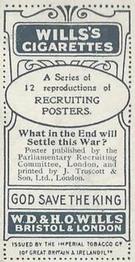 1915 Wills's Recruiting Posters #NNO What in the End will Settle this War? Back