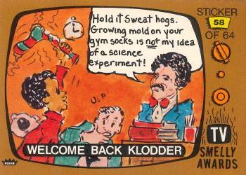 1980 Fleer TV Smelly Awards Stickers #58 Welcome Back Klodder Front