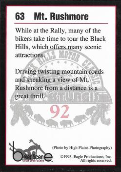 1993 Eagle Productions Black Hills Motor Classic Sturgis #63 Mt. Rushmore Back