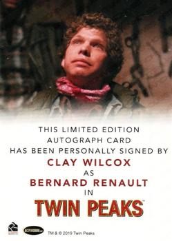 2019 Rittenhouse Twin Peaks Archives - Classic Autographs #NNO Clay Wilcox Back