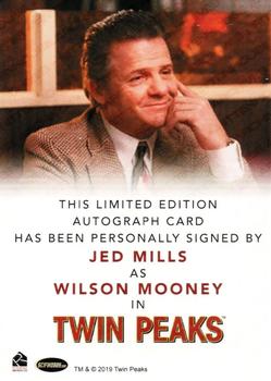 2019 Rittenhouse Twin Peaks Archives - Classic Autographs #NNO Jed Mills Back