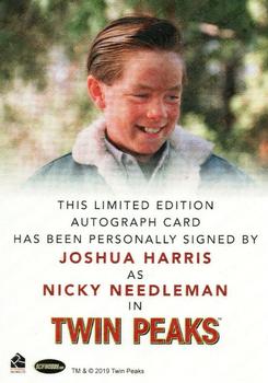 2019 Rittenhouse Twin Peaks Archives - Classic Autographs #NNO Joshua Harris Back