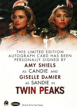 2019 Rittenhouse Twin Peaks Archives - Dual Autographs #NNO Amy Shiels / Giselle DaMier Back