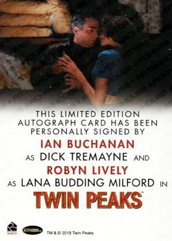 2019 Rittenhouse Twin Peaks Archives - Dual Autographs #NNO Ian Buchanan / Robyn Lively Back