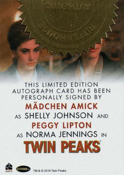 2019 Rittenhouse Twin Peaks Archives - 9-Case Incentive Autographs #NNO Peggy Lipton / Madchen Amick Back
