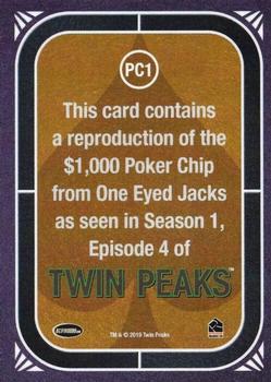 2019 Rittenhouse Twin Peaks Archives - Poker Chips #PC1 Intact Poker Chip Back