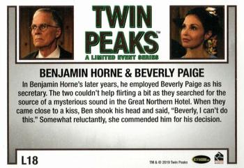 2019 Rittenhouse Twin Peaks Archives - 2017 A Limited Event Relationships #L18 Benjamin Horne / Beverly Paige Back