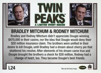 2019 Rittenhouse Twin Peaks Archives - 2017 A Limited Event Relationships #L24 Bradley Mitchum / Rodney Mitchum Back