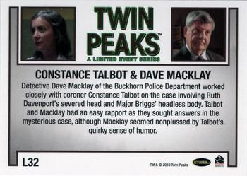 2019 Rittenhouse Twin Peaks Archives - 2017 A Limited Event Relationships #L32 Constance Talbot / Detective Dave Macklay Back